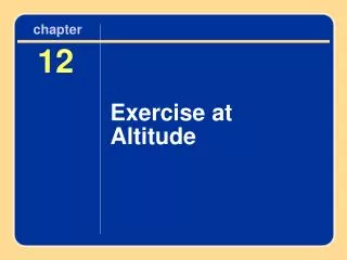 Exercise at Altitude