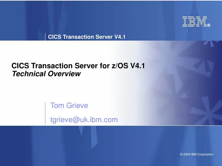 cics transaction server for z os v4 1 technical overview