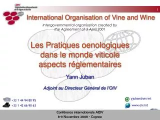 international organisation of vine and wine