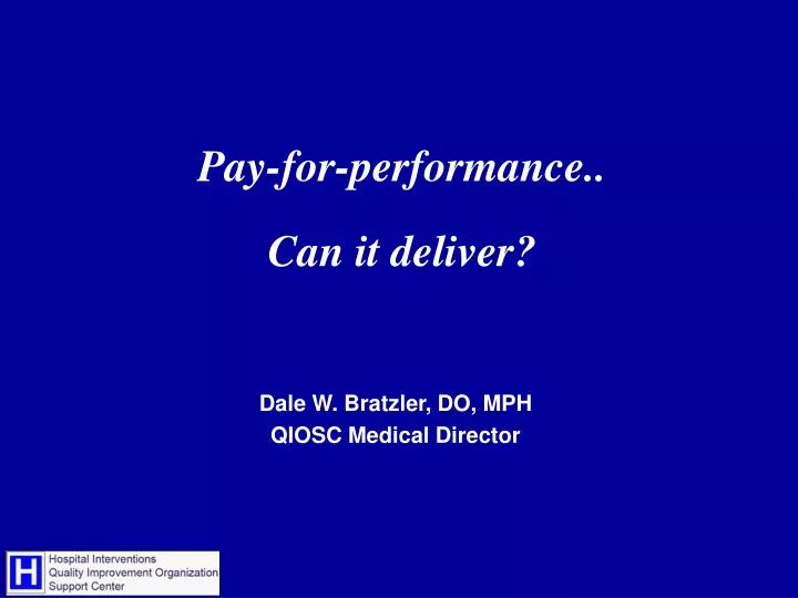 pay for performance can it deliver