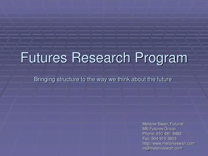 futures research program