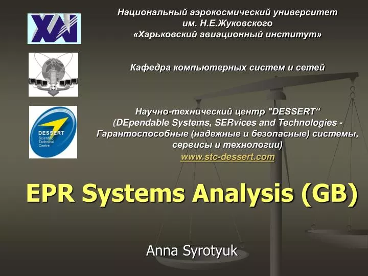 epr systems analysis gb anna syrotyuk