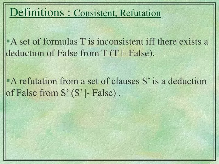 definitions consistent refutation