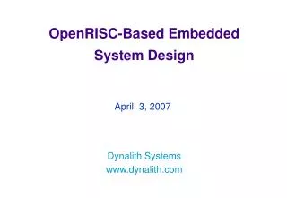 OpenRISC-Based Embedded System Design