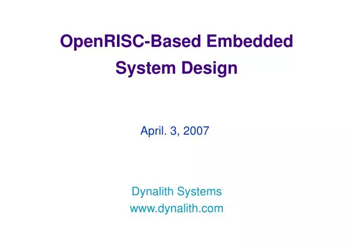 openrisc based embedded system design
