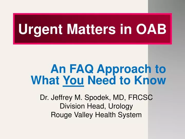 urgent matters in oab