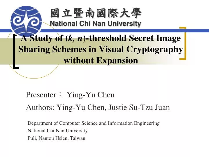 a study of k n threshold secret image sharing schemes in visual cryptography without expansion