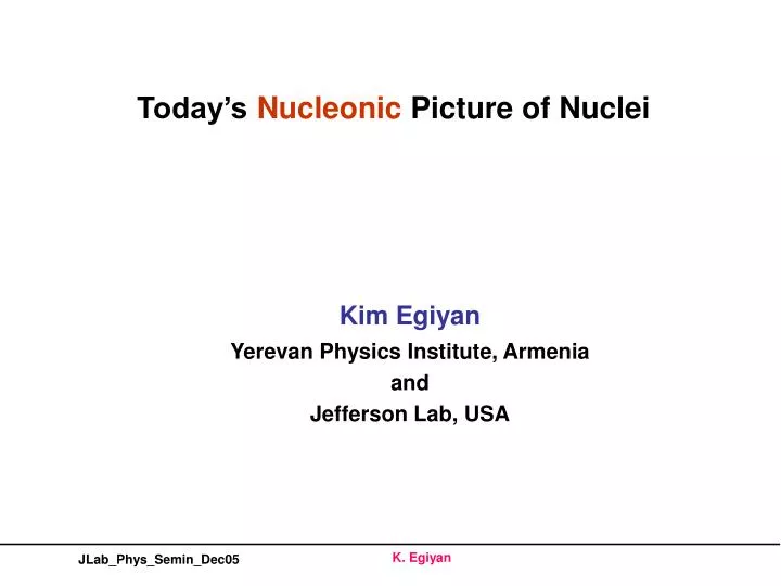 today s nucleonic picture of nuclei