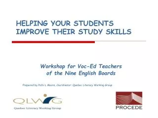 HELPING YOUR STUDENTS IMPROVE THEIR STUDY SKILLS