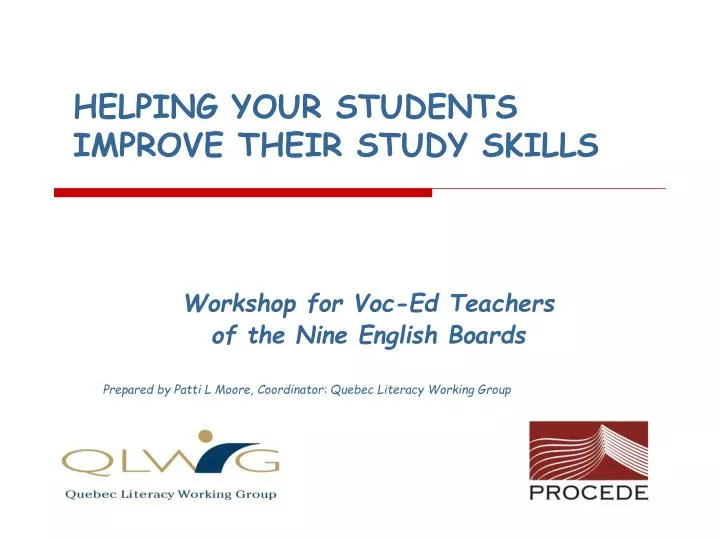 helping your students improve their study skills
