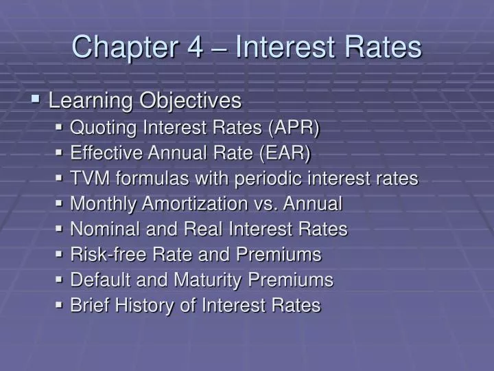 chapter 4 interest rates