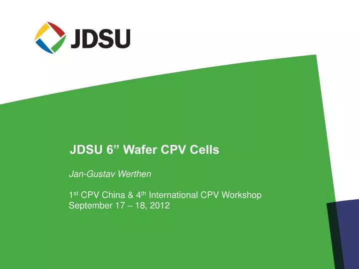 jdsu 6 wafer cpv cells