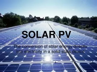 SOLAR PV