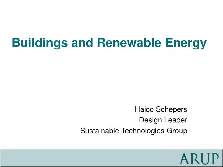 buildings and renewable energy