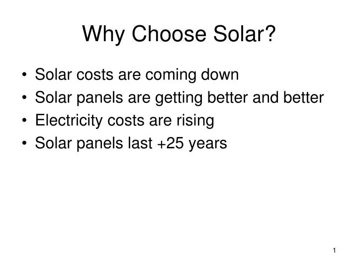 why choose solar