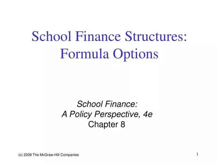 school finance structures formula options