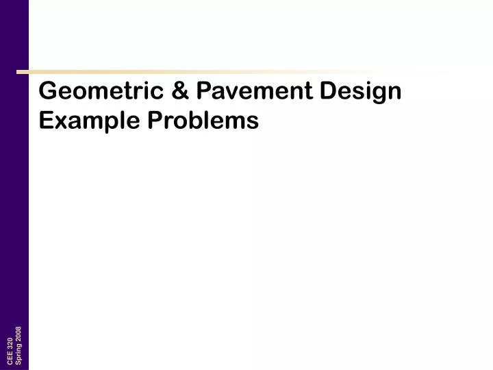 geometric pavement design example problems