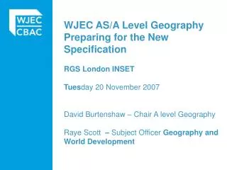 What does the new Geography specification offer?