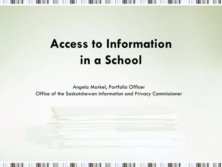 access to information in a school