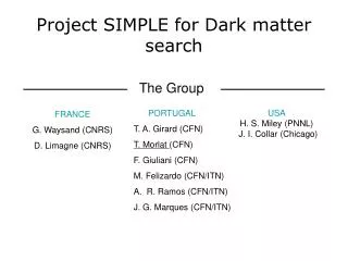 project simple for dark matter search