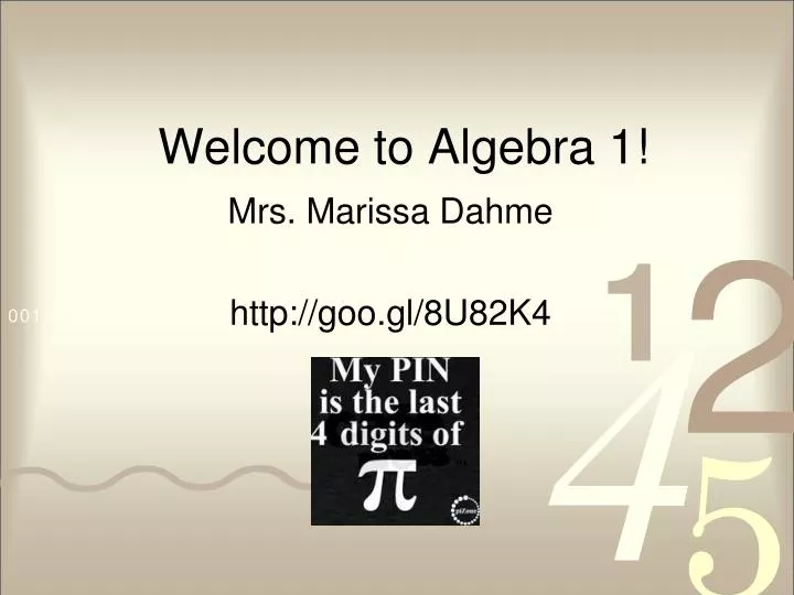 welcome to algebra 1