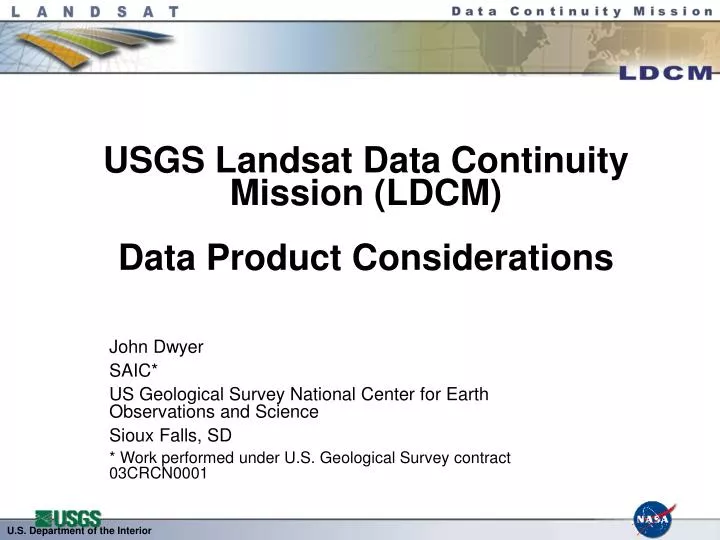 usgs landsat data continuity mission ldcm data product considerations