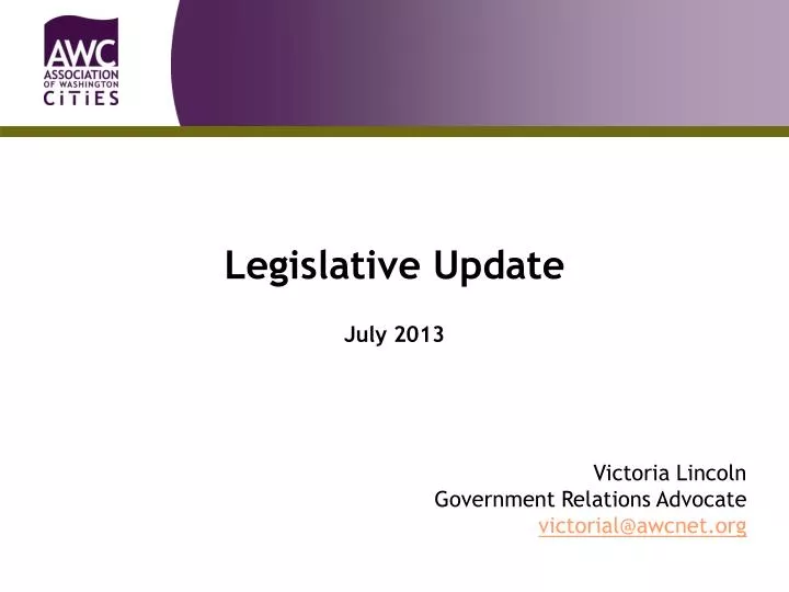 legislative update july 2013