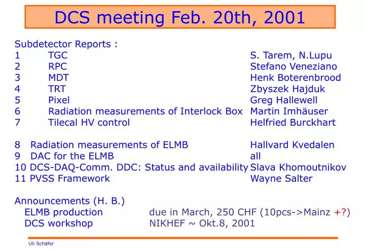 dcs meeting feb 20th 2001