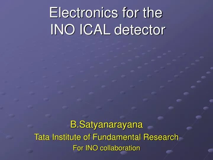 electronics for the ino ical detector