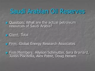 Saudi Arabian Oil Reserves