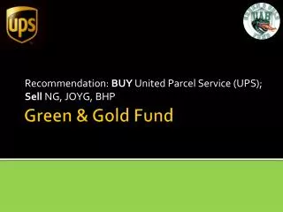 Green &amp; Gold Fund