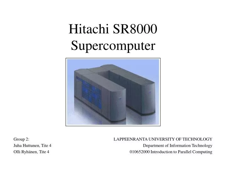 hitachi sr8000 supercomputer