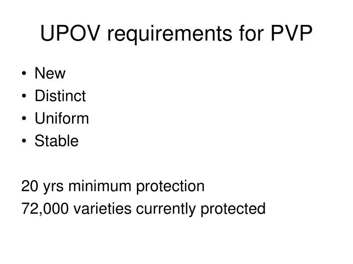 upov requirements for pvp