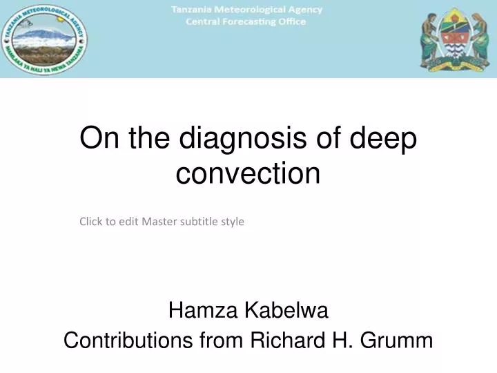 on the diagnosis of deep convection