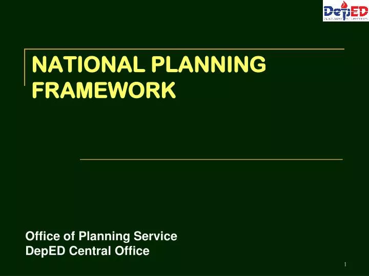 national planning framework