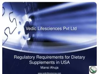 Regulatory Requirements for Dietary Supplements in USA