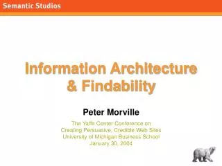 Information Architecture &amp; Findability