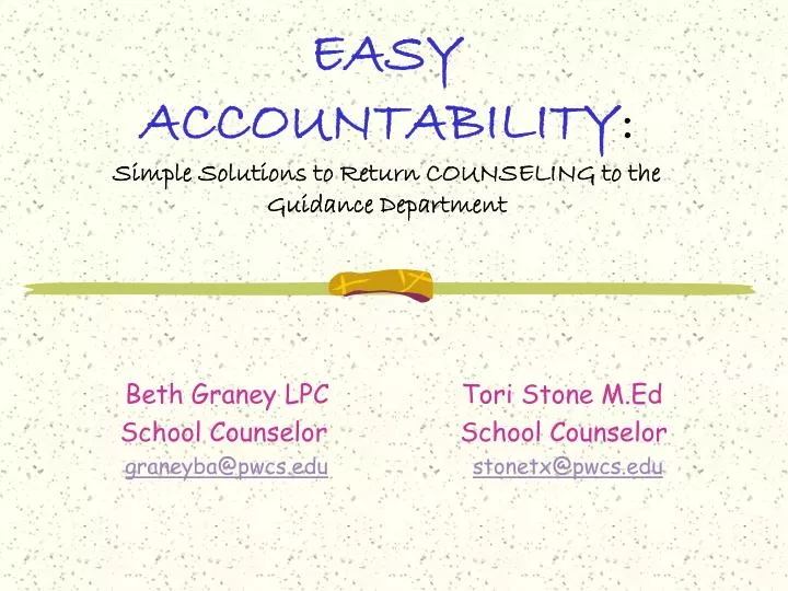 easy accountability simple solutions to return counseling to the guidance department