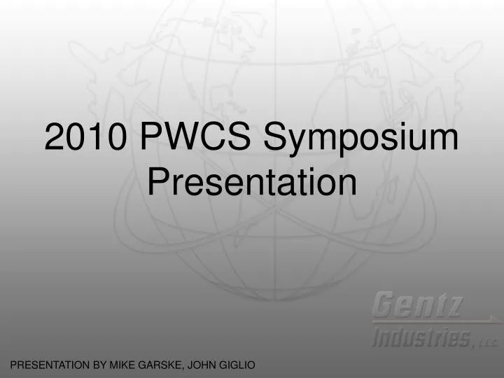2010 pwcs symposium presentation