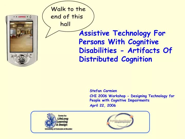 assistive technology for persons with cognitive disabilities artifacts of distributed cognition