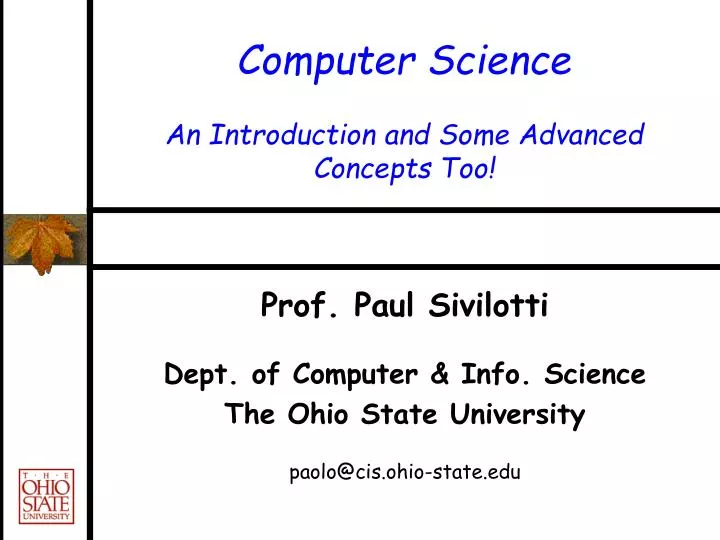 computer science an introduction and some advanced concepts too