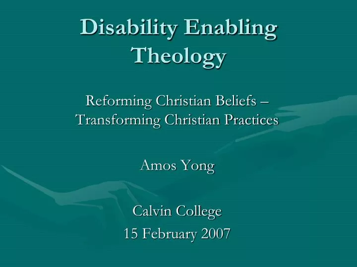 disability enabling theology