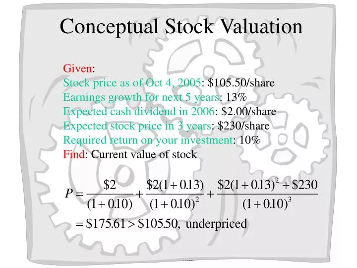 conceptual stock valuation