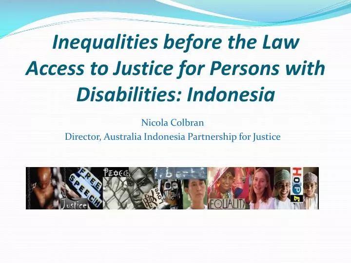 inequalities before the law access to justice for persons with disabilities indonesia