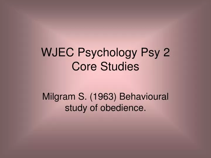 wjec psychology psy 2 core studies
