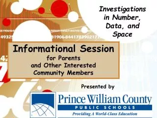 Informational Session for Parents and Other Interested Community Members