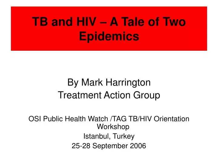 tb and hiv a tale of two epidemics