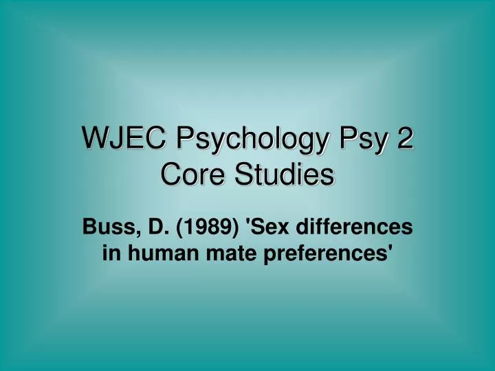 wjec psychology psy 2 core studies