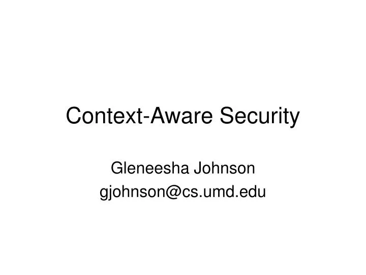 context aware security