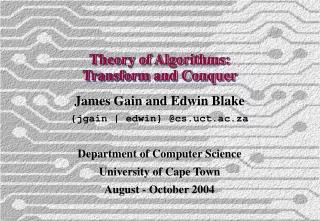 Theory of Algorithms: Transform and Conquer